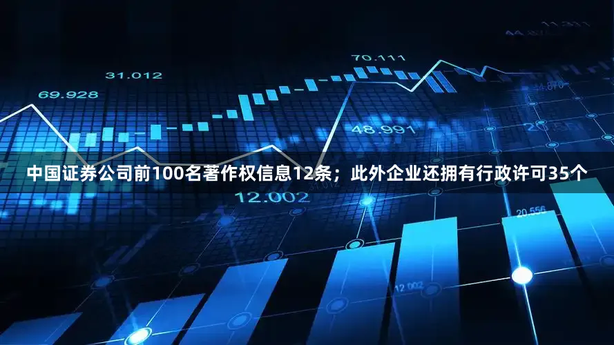 中国证券公司前100名著作权信息12条；此外企业还拥有行政许可35个
